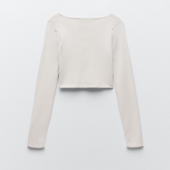ZARA Cropped Knit Top - Picture 2 of 12